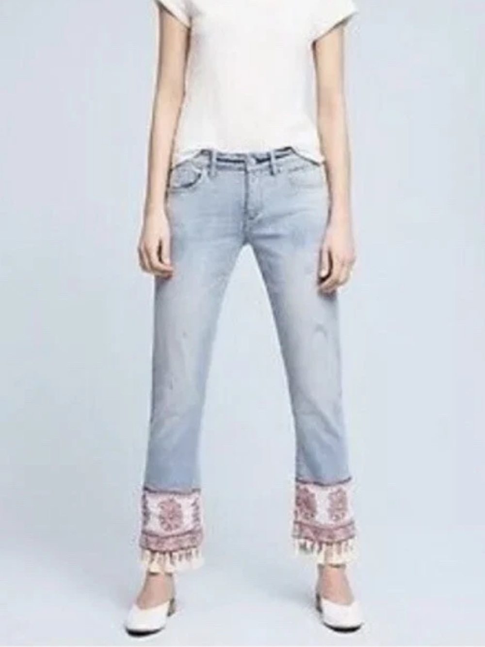 Pilcro & The Letterpress Hyphen Mid-Rise Bandana Tassel Boyfriend Jean 27 - Picture 16 of 16